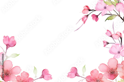 PNG Cute pink flower branch blossom petal plant.