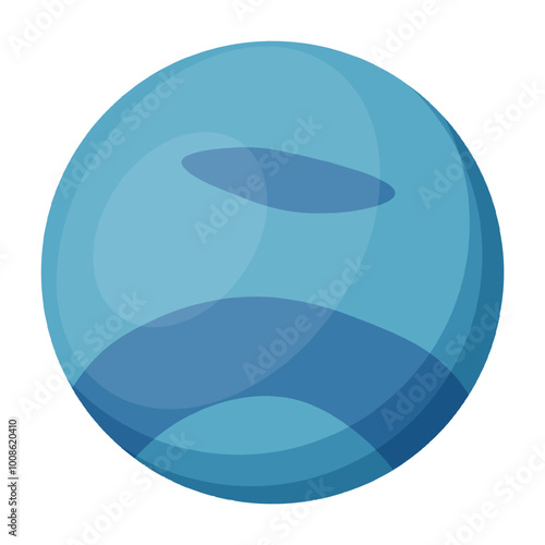 Blue planet of solar system. Uranus planet isolated transparent background. Uranus template design. EPS 10