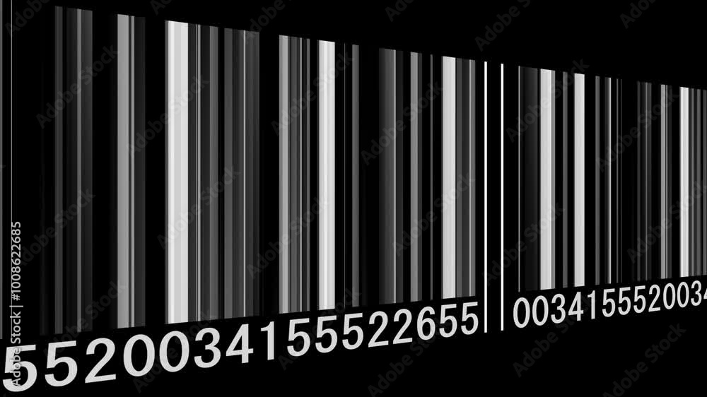 Barcode scanning with laser reader, extreme close-up Barcode scanning with laser reader, extreme close-up