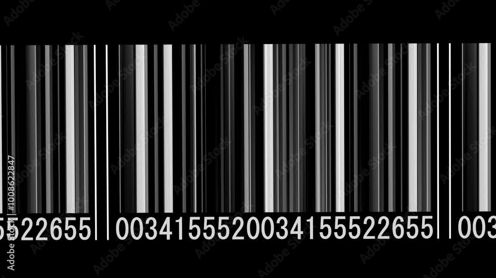 Retail label barcode scanning, close-up view Retail label barcode scanning, close-up view