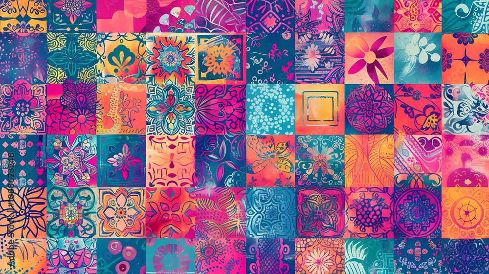 pattern with colorful squares Generated AI pattern with colorful squares Generated AI
