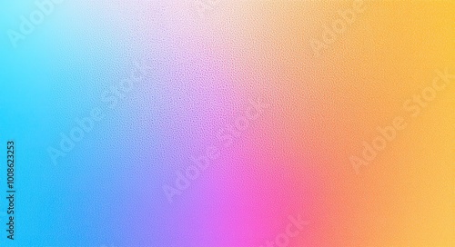 A vibrant gradient of colors transitions from blue to pink to orange, creating a dynamic and lively backdrop.