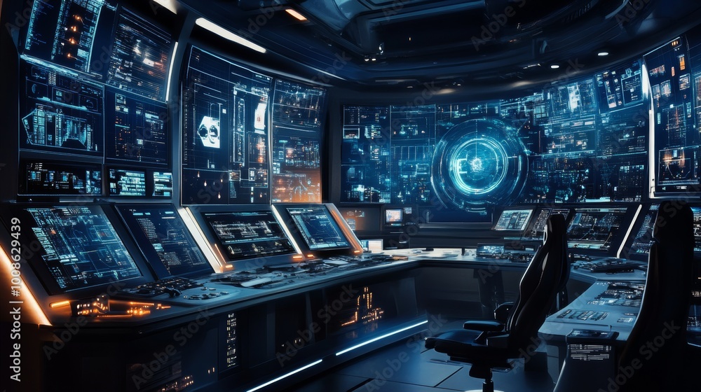 Futuristic Control Room Design for Space Station Futuristic Control Room Design for Space Station