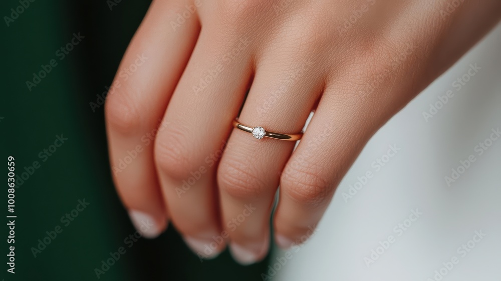 Close-up of the woman's hand with her wedding ring Close-up of the woman's hand with her wedding ring