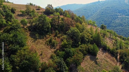 Majestic Aerial View of Bosnia and Herzegovina's Mountain Peaks and Valleys - 4K Drone Footage of Idyllic Woodland and Wilderness Adventure
