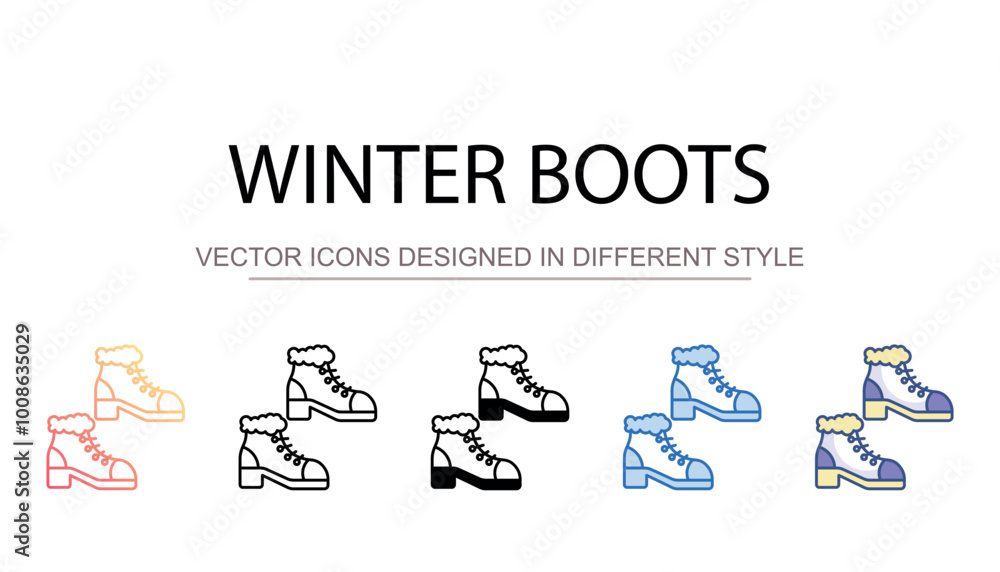 Winter boots icon design with white background stock illustration Winter boots icon design with white background stock illustration