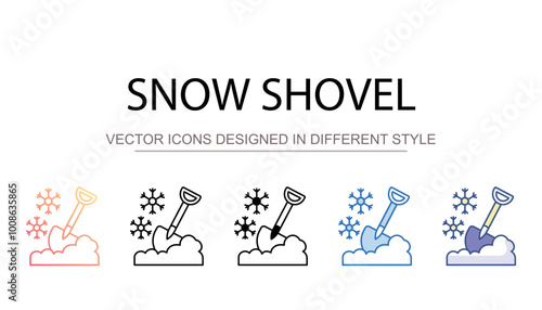 Snow shovel icon design with white background stock illustration