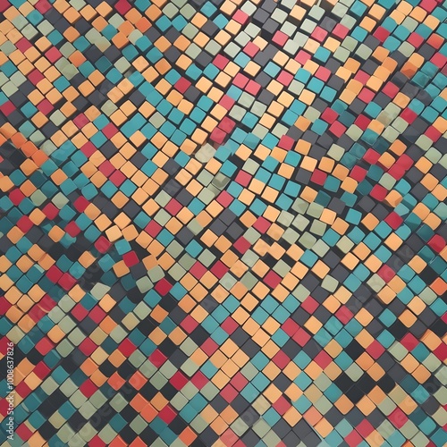 multicolored background made of small square mosaics