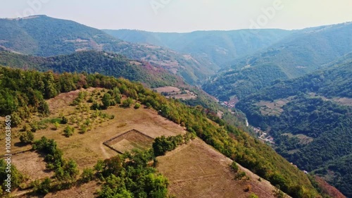 Majestic Aerial View of Bosnia and Herzegovina's Mountain Peaks and Valleys - 4K Drone Footage of Idyllic Woodland and Wilderness Adventure