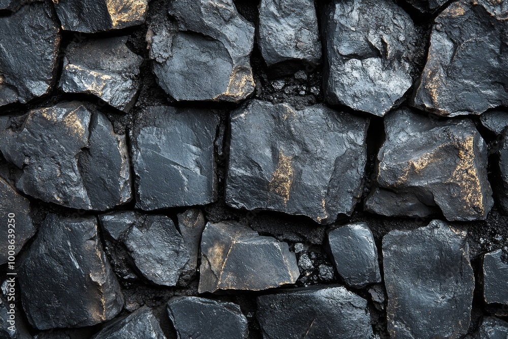 A processed collage showcasing the industrial texture of pea coal. Generative AI A processed collage showcasing the industrial texture of pea coal. Generative AI