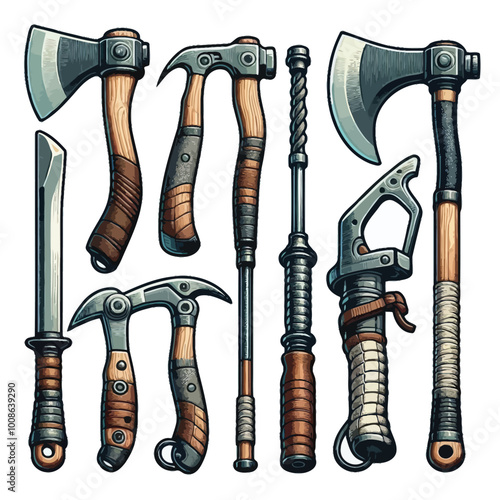 Ice Axe set illustration