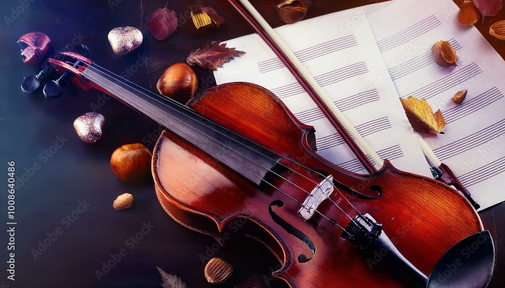 Fototapeta premium Violin and Sheet Music score