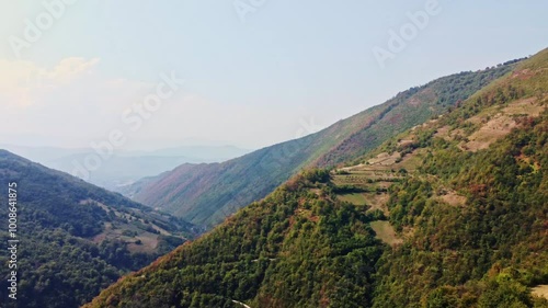 Majestic Aerial View of Bosnia and Herzegovina's Mountain Peaks and Valleys - 4K Drone Footage of Idyllic Woodland and Wilderness Adventure