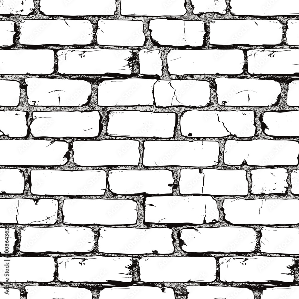 Textured Black and White Brick Wall Pattern Textured Black and White Brick Wall Pattern