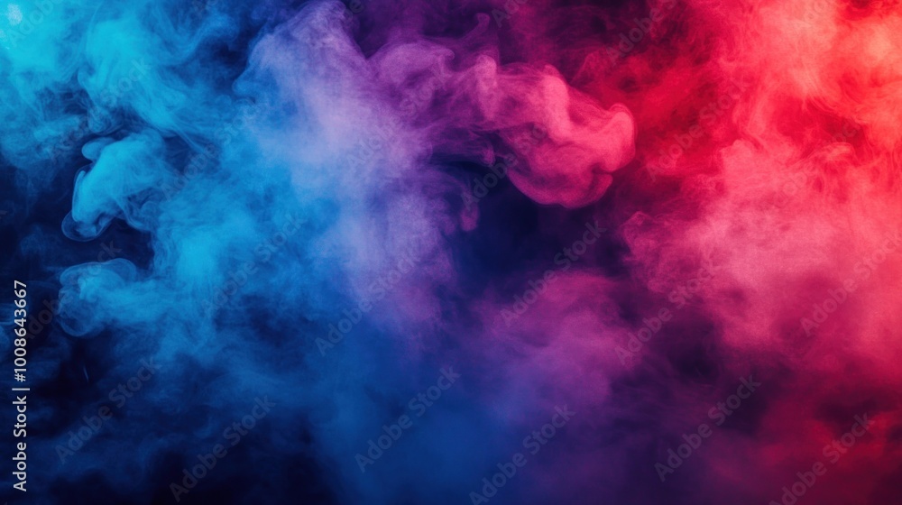 Dramatic smoke and fog in contrasting vivid red, blue, and purple colors. Vivid and intense abstract background or wallpaper Dramatic smoke and fog in contrasting vivid red, blue, and purple colors. Vivid and intense abstract background or wallpaper