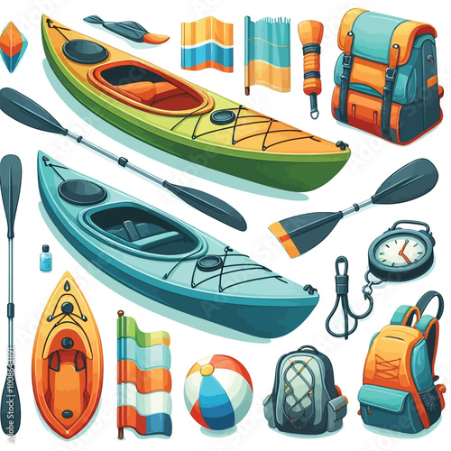 Kayak set illustration