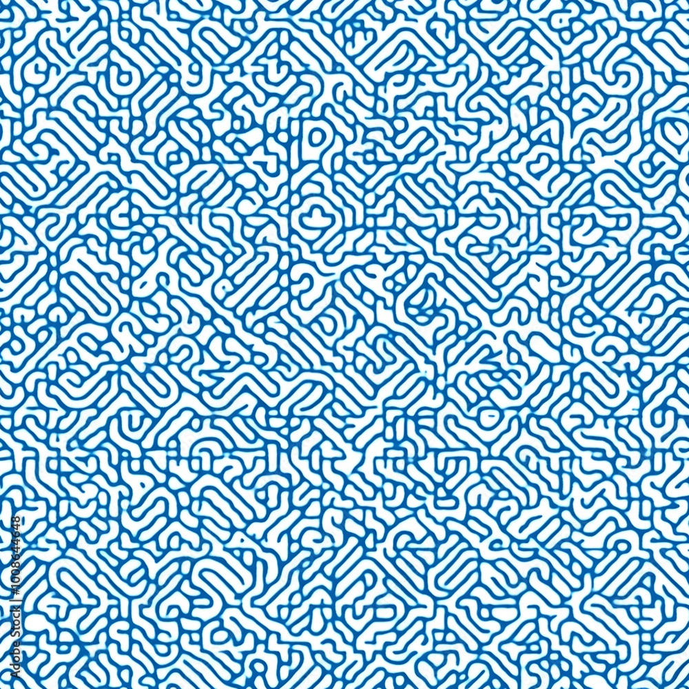 Fototapeta premium Abstract Blue and White Organic Pattern Seamless Texture Background