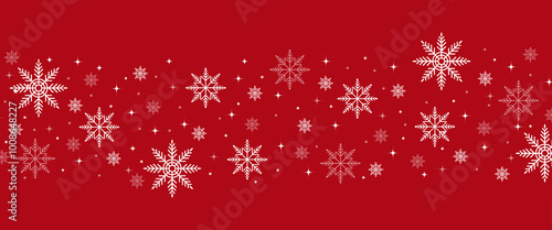 christmas snowflake with isolated red background. snowflake christmas seamless pattern design. snowflake cliparts vector design