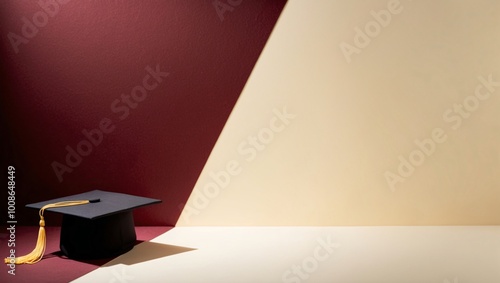 Graduation Cap on Colorful Background