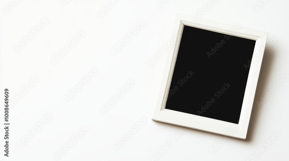 A blank polaroid-style photo frame. A blank polaroid-style photo frame.