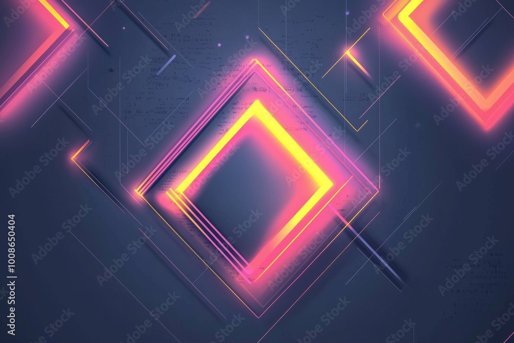 an image of a neon floating geometric shapes, neon light coming out in pink orange and yellow gradients, on grey flat background, isometric mode, looks like a wallpaper produced by apple company an image of a neon floating geometric shapes, neon light coming out in pink orange and yellow gradients, on grey flat background, isometric mode, looks like a wallpaper produced by apple company