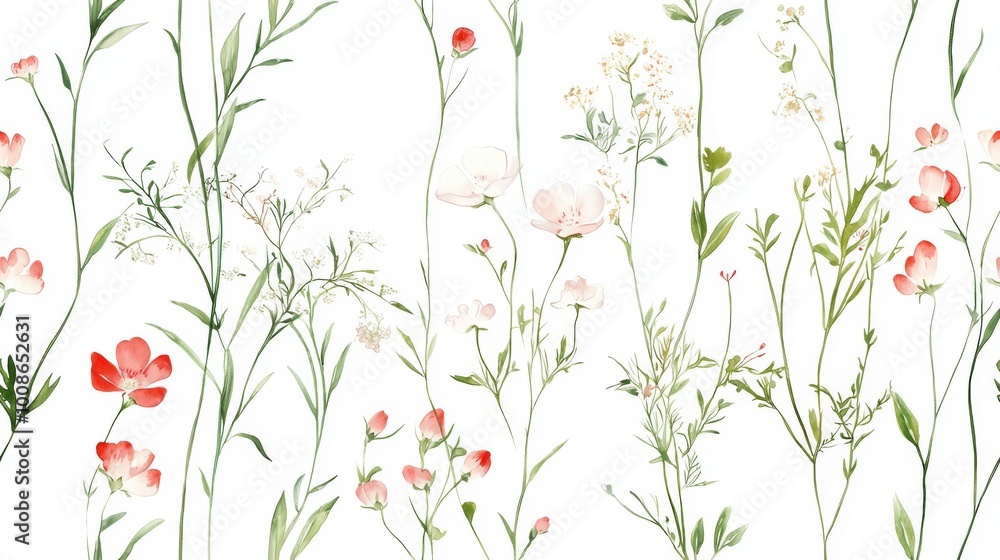Seamless floral pattern, abstract flower print in romantic vintage style. Elegant botanical design Seamless floral pattern, abstract flower print in romantic vintage style. Elegant botanical design