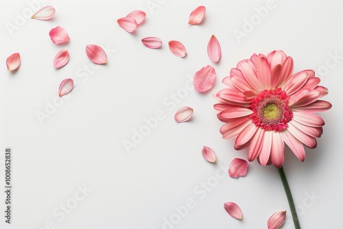 Creative Floral Arrangement: Artistic Pink Flower with Petal Patterns






