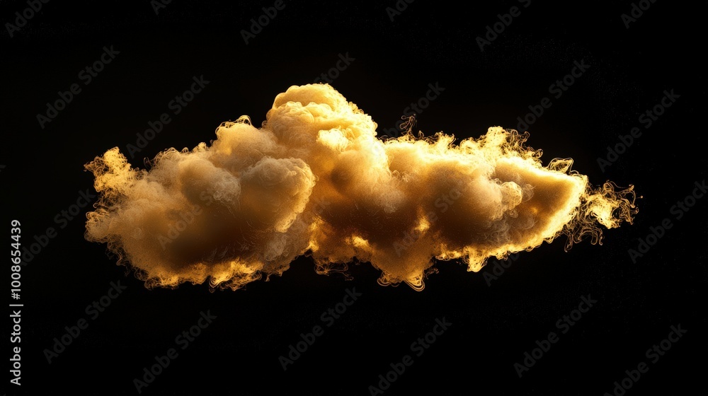 Golden cloud in dark sky Golden cloud in dark sky