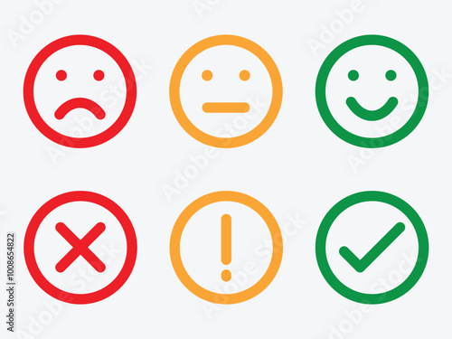 Emoji icon collection containing happy emotion, sad, smiling, surprised, angry, relaxed, confused, laughing, excited and shocked emoticon icons. Vector outline illustration.