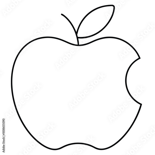 apple fruit vector art illustration