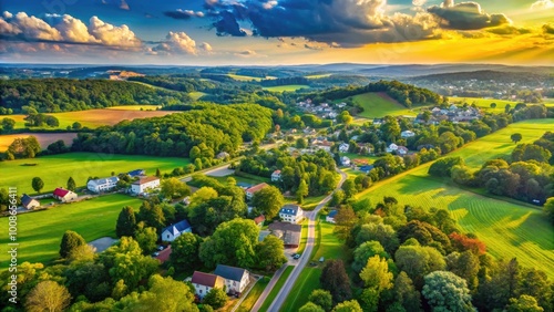 Scenic View of Ambler Pennsylvania County Featuring Lush Greenery and Idyllic Rural Landscape