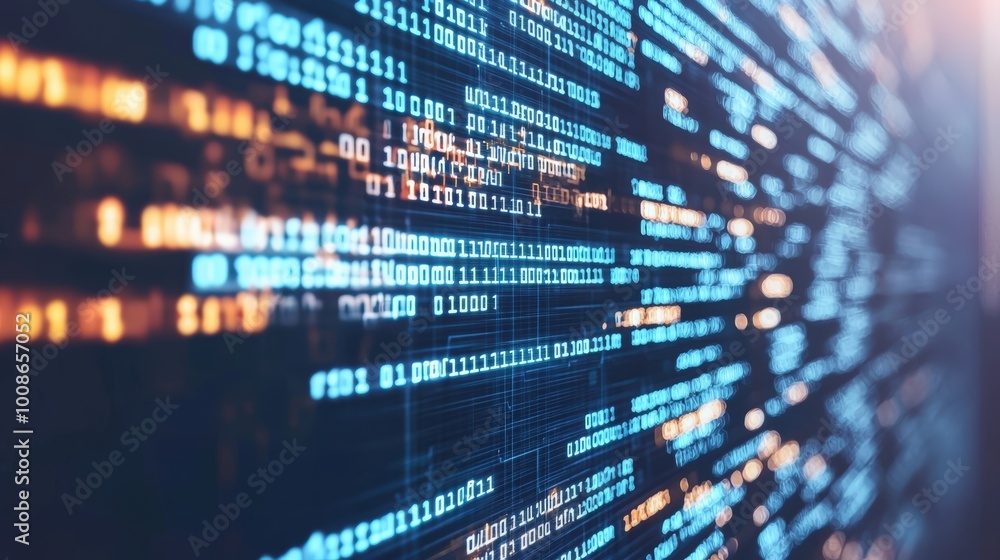 Blue and orange binary code Blue and orange binary code