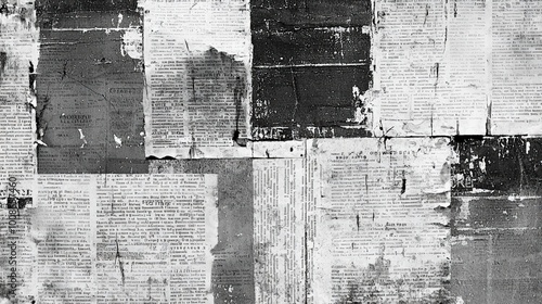 Wallpaper Mural Old newspaper scraps on a wall Torontodigital.ca