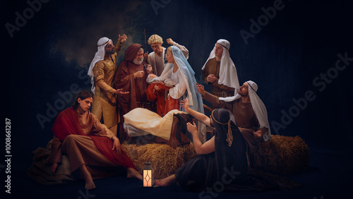 Billede på lærred Silent holy night scene