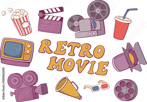 Retro movie equipment set