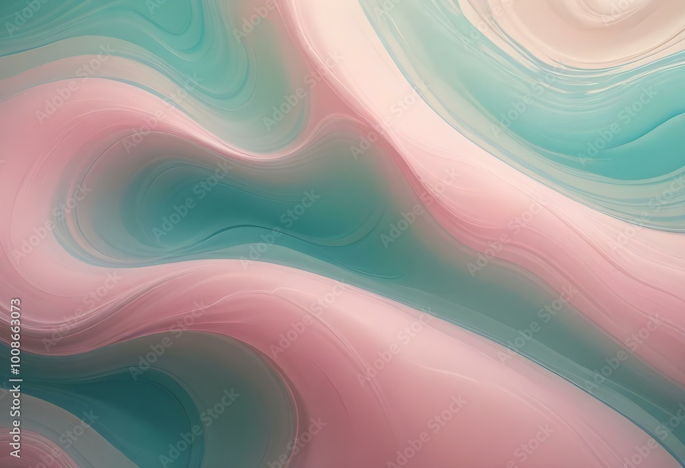 Abstract pink and teal fluid shapes with soft, flowing lines and gradients Abstract pink and teal fluid shapes with soft, flowing lines and gradients