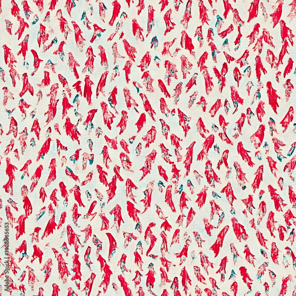 Abstract Red Fish Pattern Seamless Texture Background Abstract Red Fish Pattern Seamless Texture Background