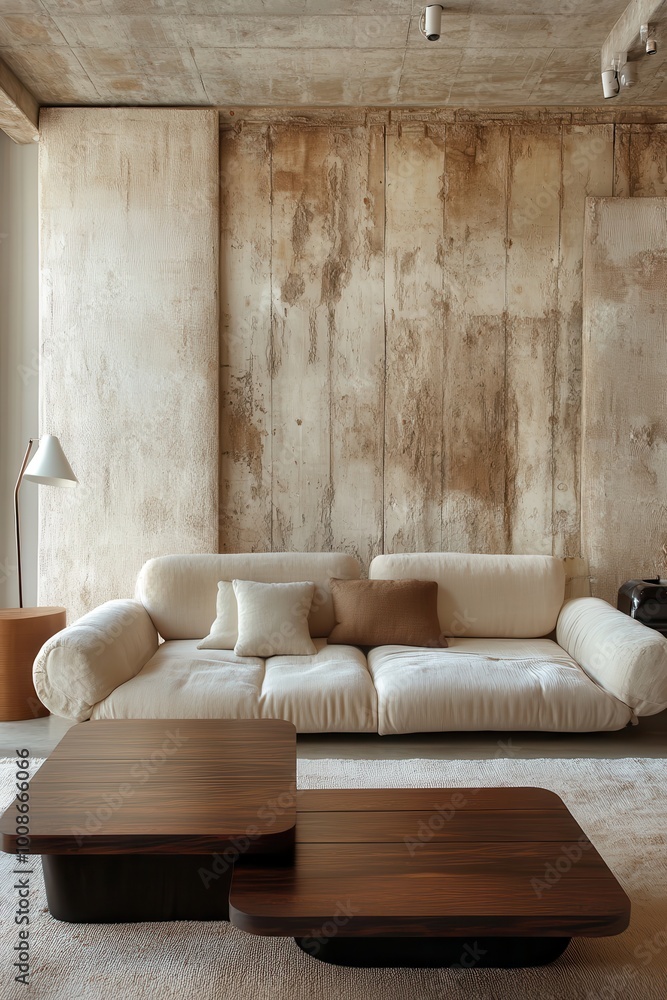 Fototapeta premium Cozy Japandi Themed Room Interior Design Inspiration