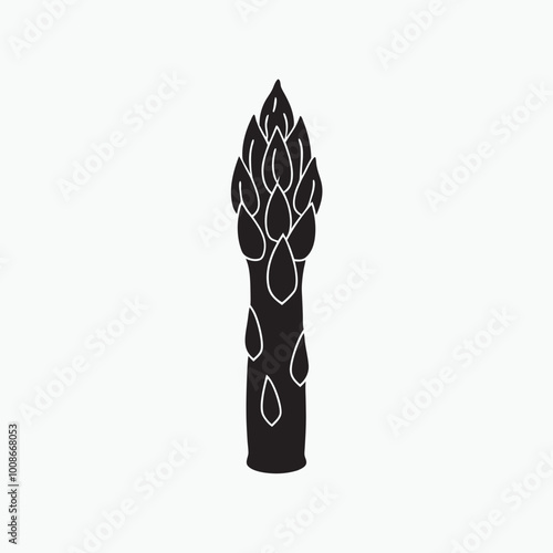 Simple Asparagus Icon in Flat Style - Minimalist Asparagus Vector Illustration photo