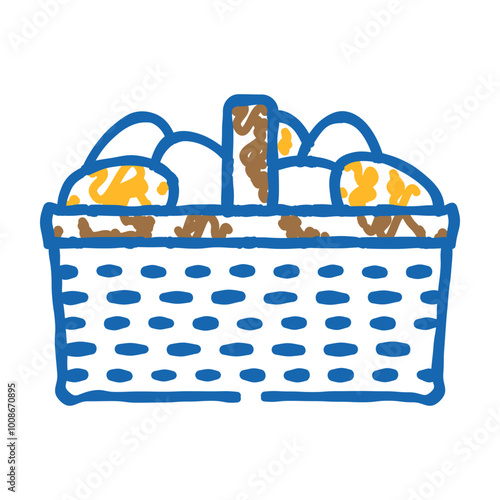 organic egg chicken farm food doodle icon sketch vector. organic egg chicken farm food sign. isolated symbol illustration