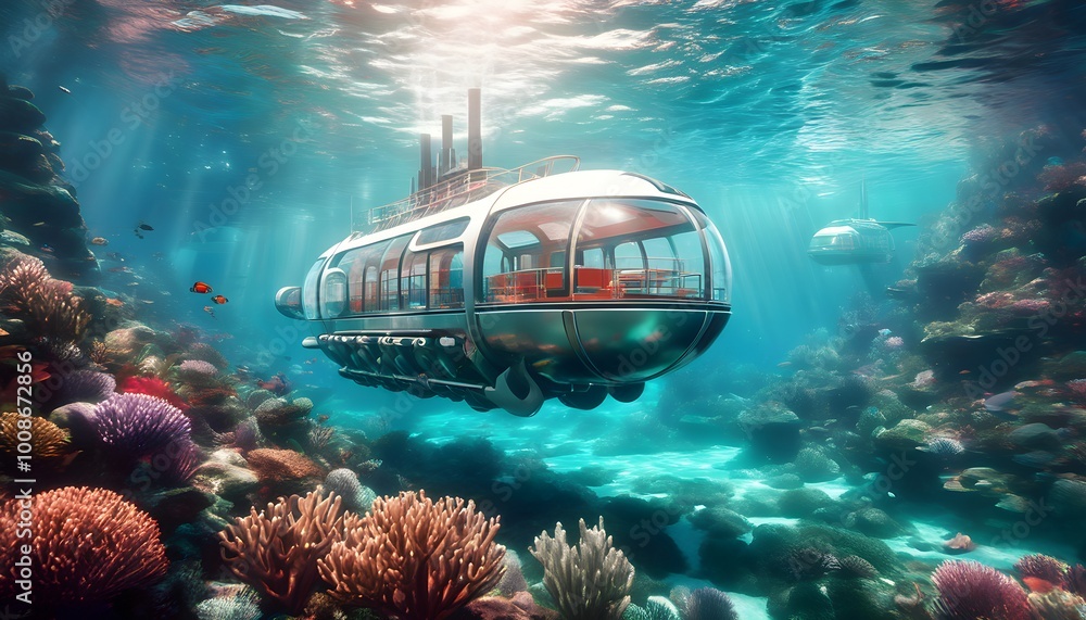 Exploring Vibrant Coral Reefs: A White Submarine Adventures Beneath the ...