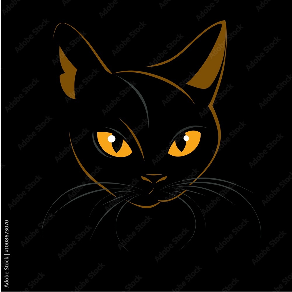 cat logo on a black background cat logo on a black background