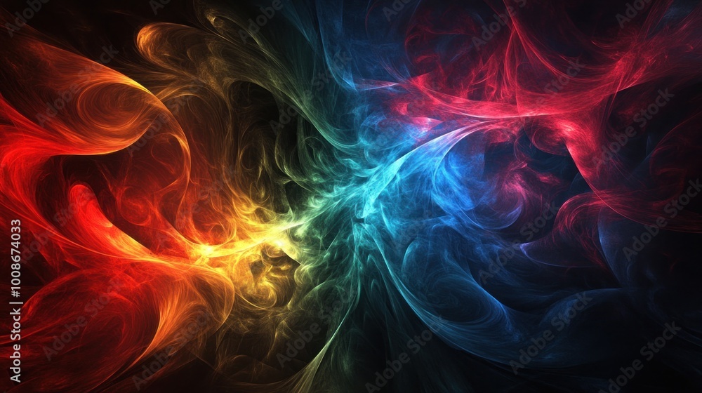 Fototapeta premium Abstract Swirling Colors in Dark Background