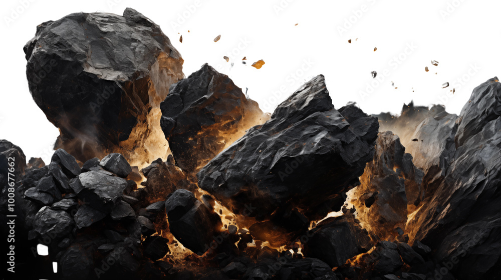 space Black Meteorite Rocks, Isolated on Transparent Background. space Black Meteorite Rocks, Isolated on Transparent Background.
