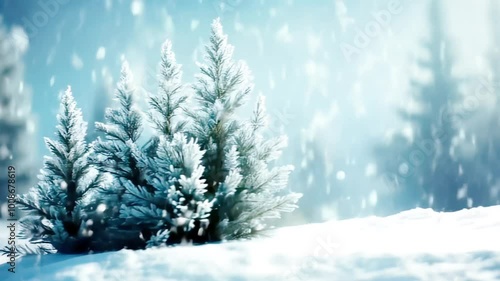 Wallpaper Mural snow covered pine trees Torontodigital.ca