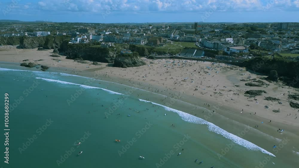 Scenic video of the Towan Beach in Newquay, Cornwall Scenic video of the Towan Beach in Newquay, Cornwall