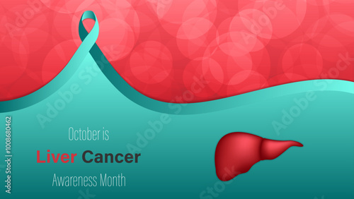 October is Liver Cancer Awareness Month, vector illustration.