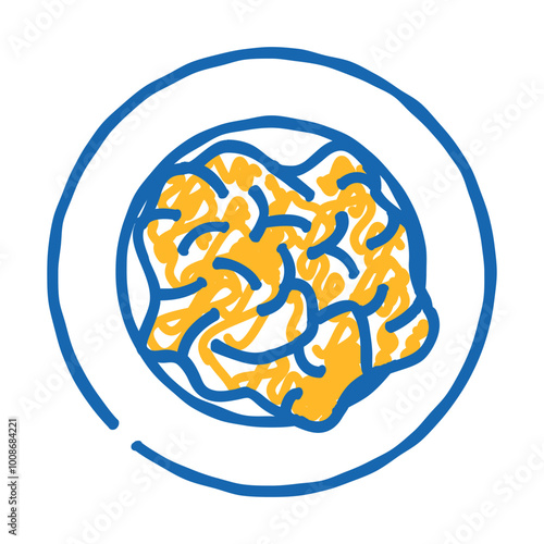 egg scramble doodle icon sketch vector. egg scramble sign. isolated symbol illustration