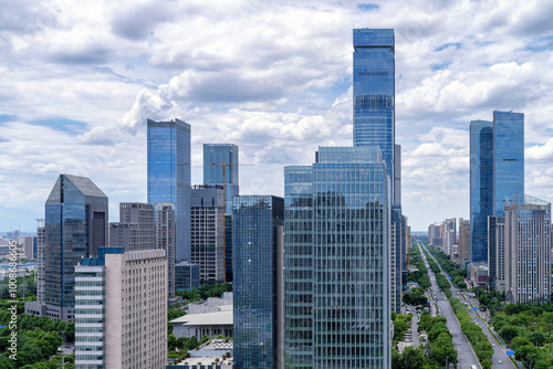 Modern urban architecture scenery in Xi'an, China