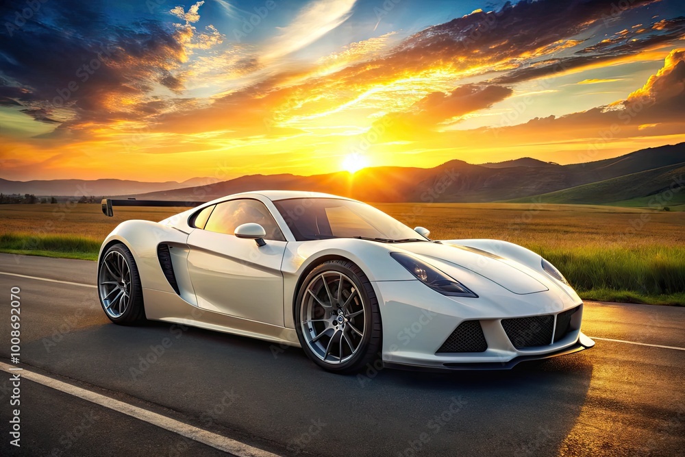Sleek White Race Car on a Clean Background Perfect for Automotive and Sports Design Projects Sleek White Race Car on a Clean Background Perfect for Automotive and Sports Design Projects